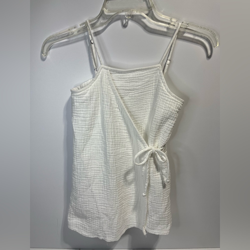 Copper Key White Wrap-Style Gauze Muslin Cami Dress Girls Size 6